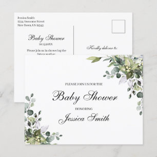 Eucalyptus Baby Shower-vykort för inbjudningar Vykort