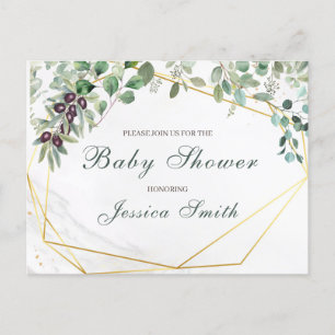 Eucalyptus Baby Shower-vykort för inbjudningar Vykort