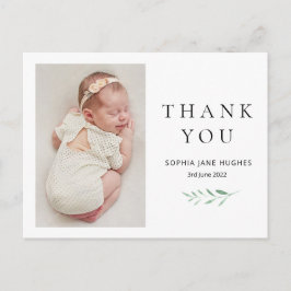 Eucalyptus baby tackkort med foto vykort