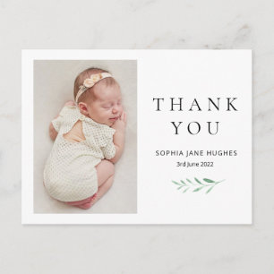 Eucalyptus baby tackkort med foto vykort