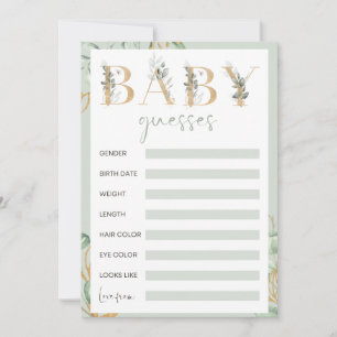 Eucalyptus babydusch-spel inbjudningar