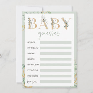 Eucalyptus babydusch-spel inbjudningar