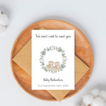 Eucalyptus Babystrumpor Baby Shower-kort