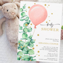 Eucalyptus Balloon Flicka Shower gyllene stjärnor