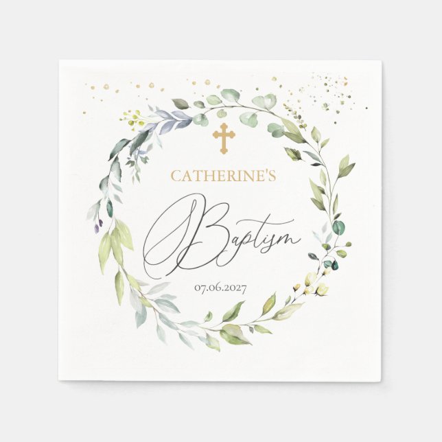 Eucalyptus Baptism i växterna Kor Baby Pappersservett (Framsidan)