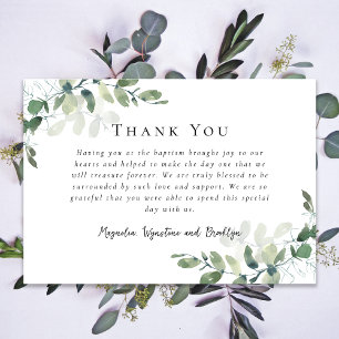 Eucalyptus Baptism Tack Kort