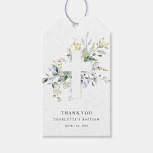 Eucalyptus Baptism Tack vare Gift Märkre Presentetikett