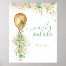Eucalyptus-barrkort och -gåvor från guld Glitter Poster