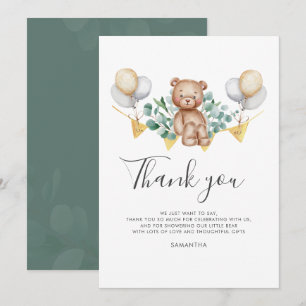 Eucalyptus Bear Baby Shower Tack Kort