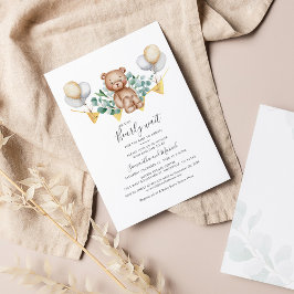 Eucalyptus Bear Baby Shower Vi kan vänta tidigt Inbjudningar