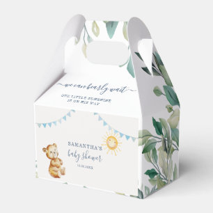 Eucalyptus Bear Watercolor Script Boys Baby Shower Presentaskar