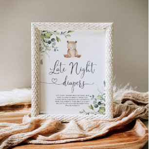 Eucalyptus Bear woodland Sent nattblöjor Poster