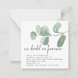 Eucalyptus Beslut om att spara datum för alltid Anteckningskort