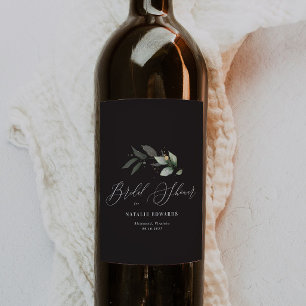 Eucalyptus Black guld möhippa Vinflaska Etikett