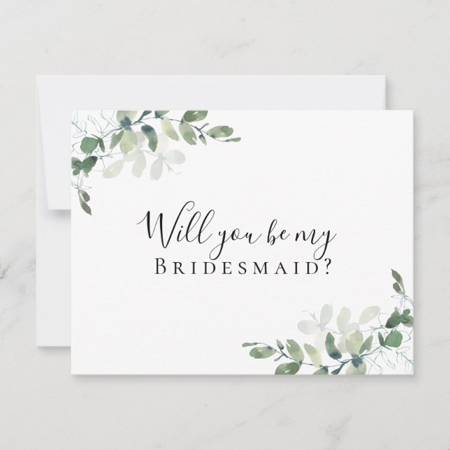 Eucalyptus blir du min Bridesmaid? Kort (Framsida)