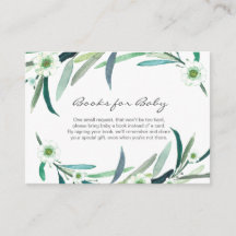 Eucalyptus blommigt Bokar för Baby Card