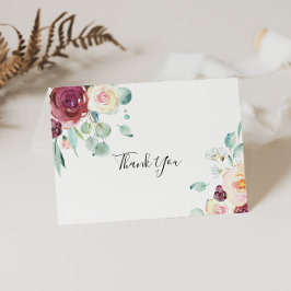 Eucalyptus Blommigt Foldad Bröllop - tackkort