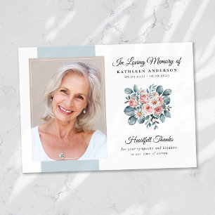 Eucalyptus Blommigt Funeral Memorial Tack Kort