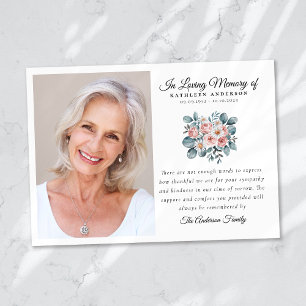 Eucalyptus Blommigt Funeral Memorial Tack Kort