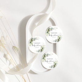 Eucalyptus Blommigt Greenery Baby Shower Favor-fav Gåvor Etiketter