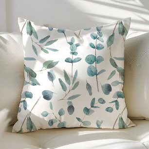 Eucalyptus Blommigt Greenery Chic Modern Kudde