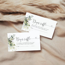 Eucalyptus Blommigt Greenery Diaper Raffle Tilläggskort