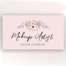 Eucalyptus Blommigt Makeup Artist Affärskorts