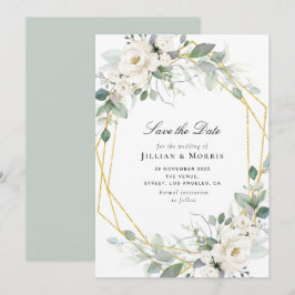 Eucalyptus-blommigt spara datuminbjudan inbjudningar