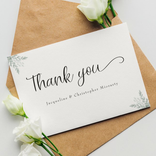 Eucalyptus Blommigt Vattenfärgsfärgat, enkelt tack Kort (Skapare uppladdad)