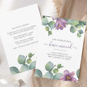 Eucalyptus Blommigt Vi har Flyttat Greklands Flytt Meddelande