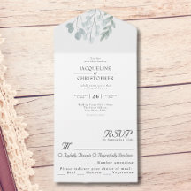 Eucalyptus Blommigt Watercolor Rustic Bröllop