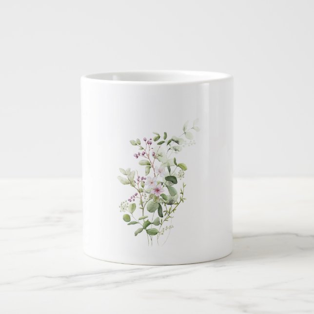 Eucalyptus Blommor Akvarell  Specialmugg Jumbo Mugg (Framsidan)