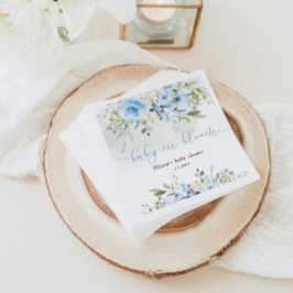 Eucalyptus Blue blommigt babydusch Pappersservett