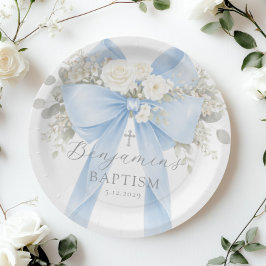 Eucalyptus Blue Bow Baby Boy Baptism