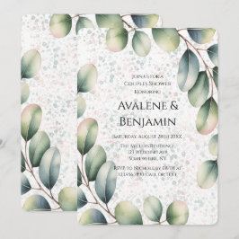 Eucalyptus Blush Alkoholbläck Par Dusch Inbjudningar