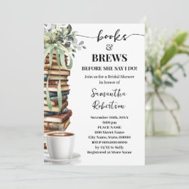 Eucalyptus Böcker & Bryggor Kaffe Bröllopsdusch Inbjudningar