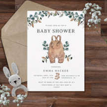 Eucalyptus Boho Baby Shower för vattenfärg