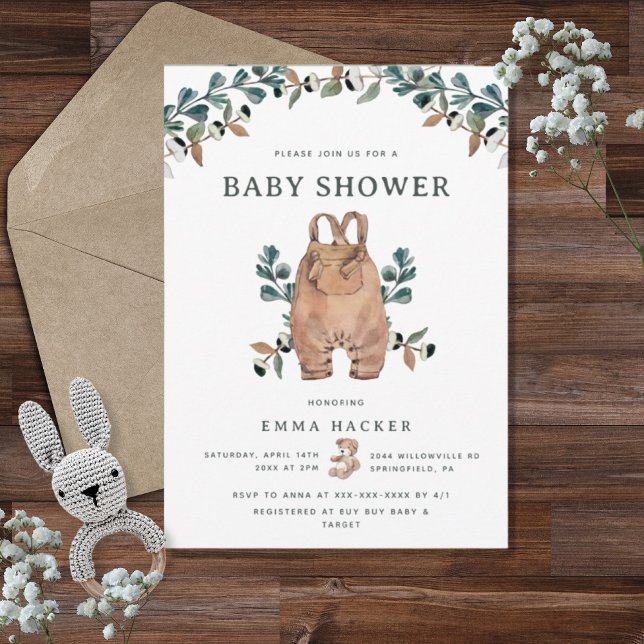 Eucalyptus Boho Baby Shower för vattenfärg Inbjudningar (Skapare uppladdad)