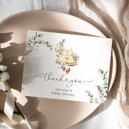 Eucalyptus boho-daghemskläder babydusch tack kort