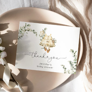 Eucalyptus boho-daghemskläder babydusch tack kort