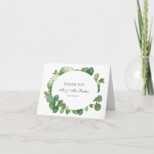 Eucalyptus Boho Greenery Bröllop Tack Kort