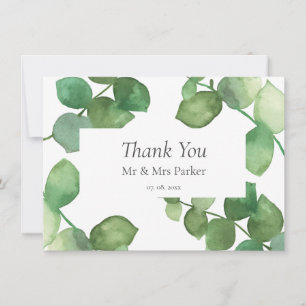 Eucalyptus Boho Greenery Bröllop Tack Kort