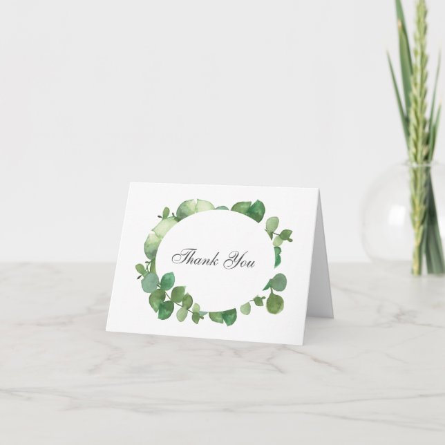 Eucalyptus Boho Greenery Tackkort Kort (Framsida)