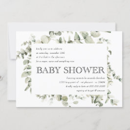 Eucalyptus Boho Rainbow Kön Neutral babystötare Inbjudningar