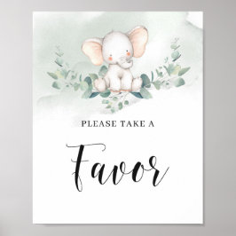 Eucalyptus boho-tecken för elefantgrönska poster