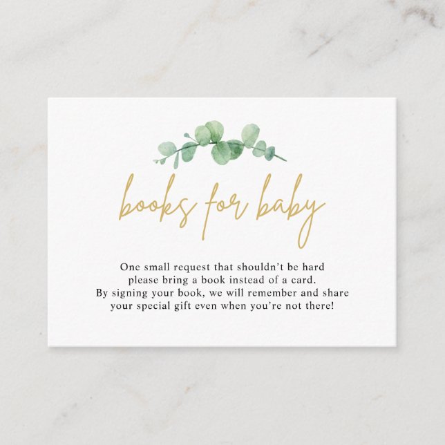 Eucalyptus Bokar för vattenfärg för Baby-inmatning Tilläggskort (Framsida)