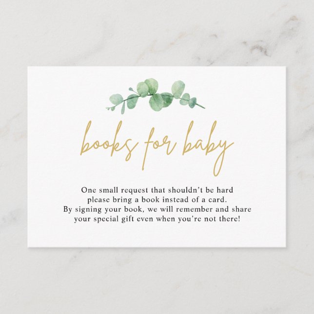 Eucalyptus Bokar för vattenfärg för Baby-inmatning Tilläggskort (Framsida)