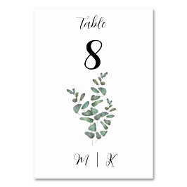 Eucalyptus-Bordsnummer-kort | BRÖLLOP Bordsnummer