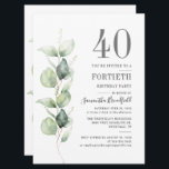 Eucalyptus Botanical 40:e födelsedagen Party Inbjudningar<br><div class="desc">Lägg till information om födelsedagsfesten för att skapa en unik enastående festinbjudan för din delmålsdag.</div>