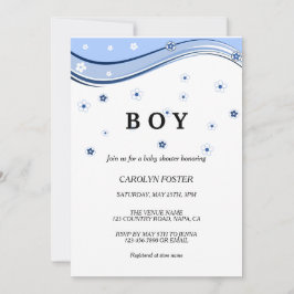 Eucalyptus Botanical Brev Boy Shower Invita Inbjudningar